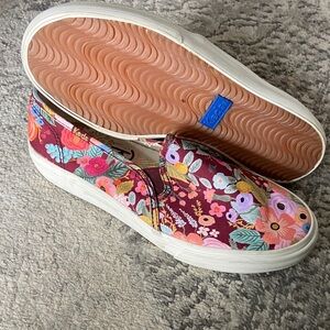 Keds Women's Floral Slip-On Sneakers - Burgundy and Multicolor